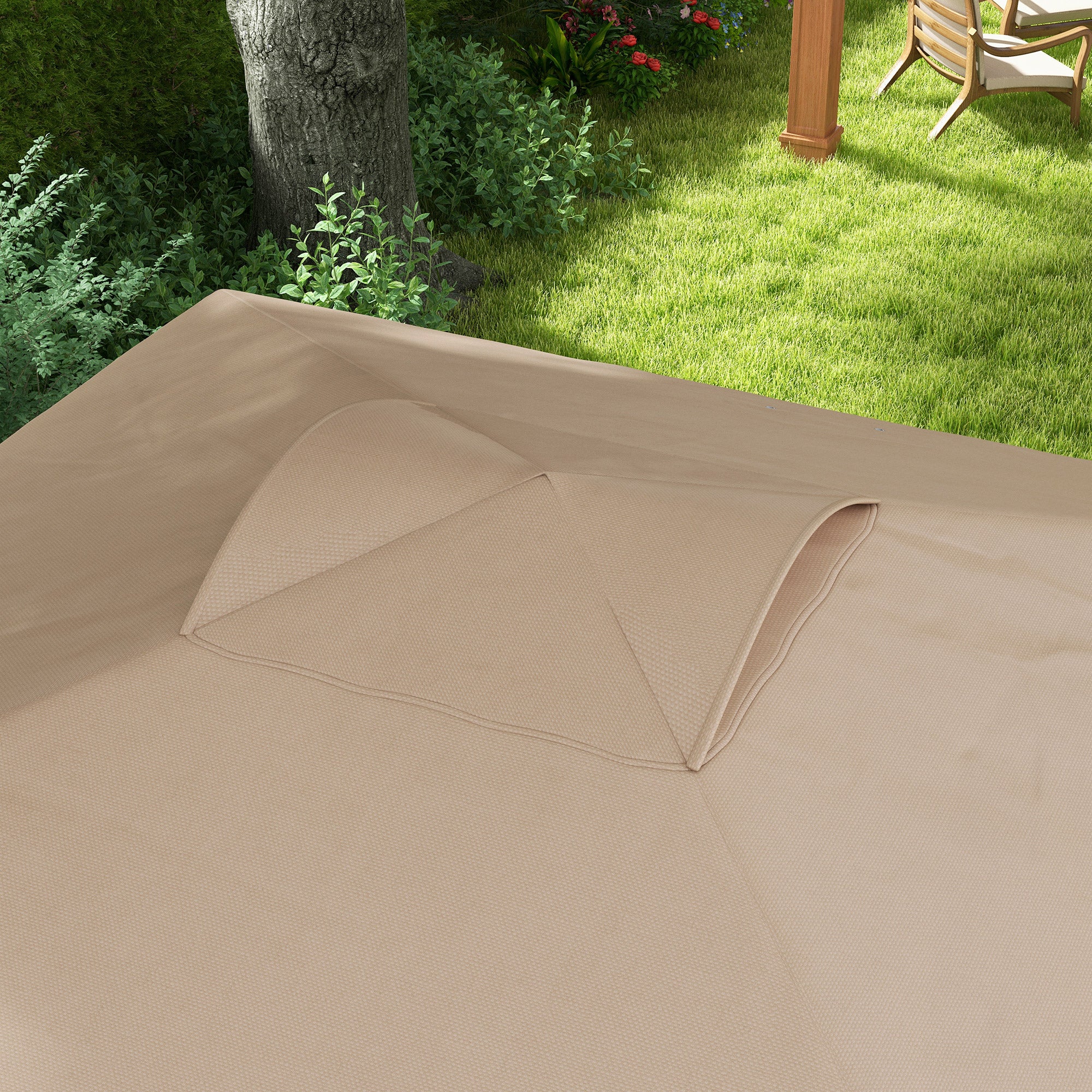 Pop-up Folding Garden Gazebo Pavilion 3 x 3 m with Wheeled Carry Bag, Adjustable Heights