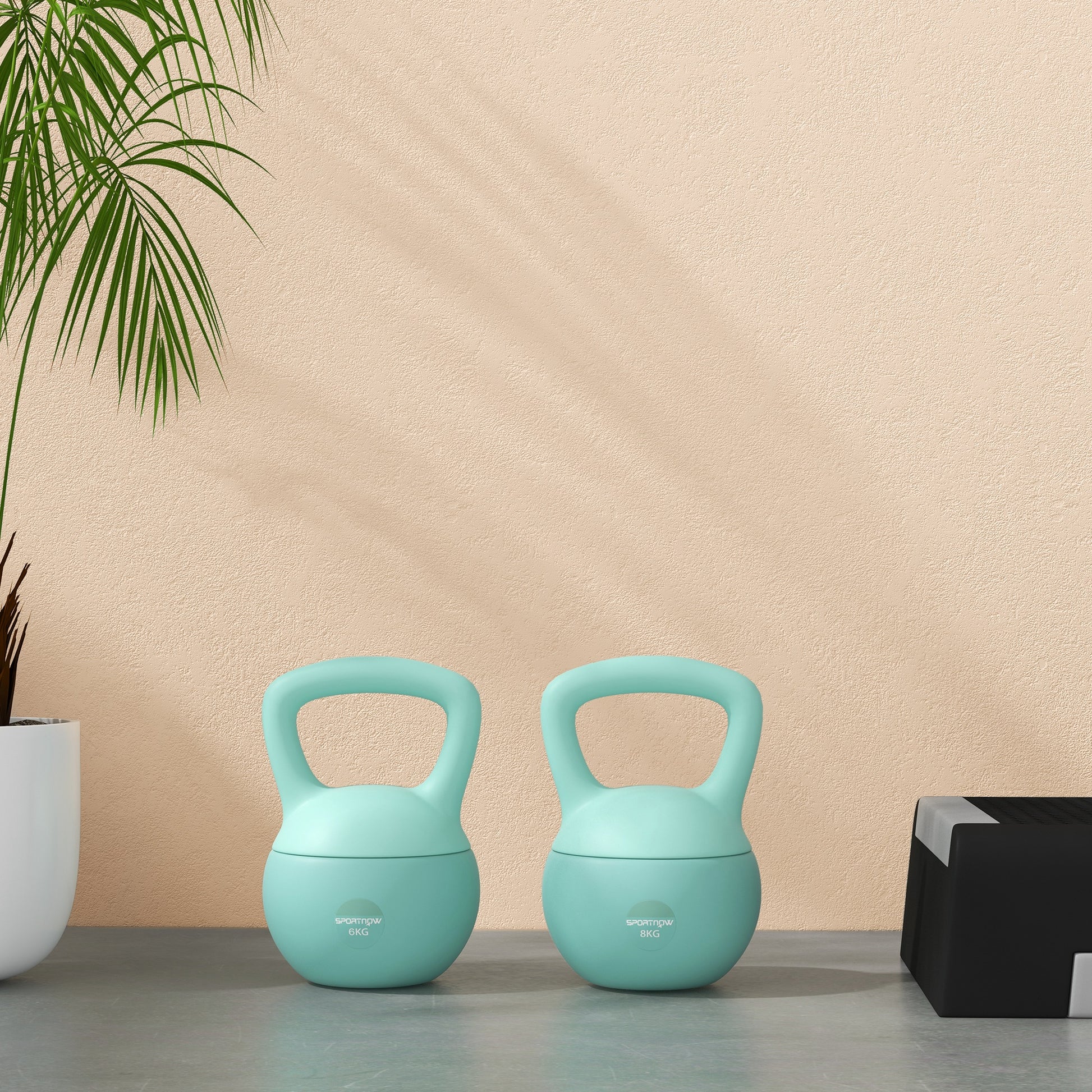 SPORTNOW 6 kg Soft Kettlebell Russian Weight Filled with Metal Sand and Non-Slip Handle for Bodybuilding Training at Home Gym Green