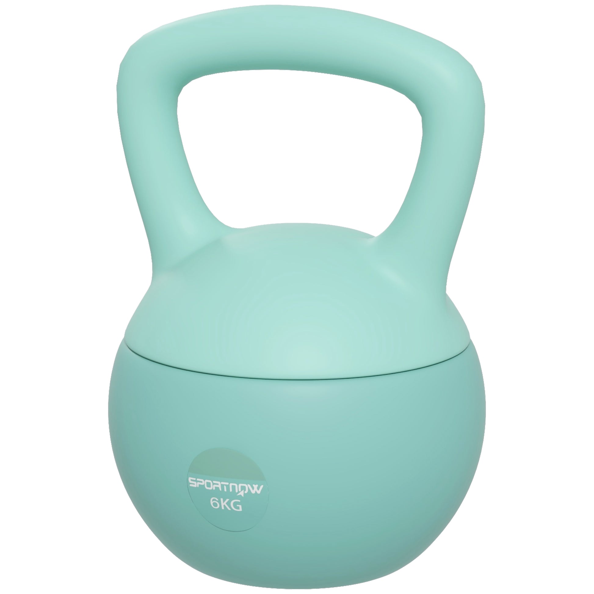 SPORTNOW 6 kg Soft Kettlebell Russian Weight Filled with Metal Sand and Non-Slip Handle for Bodybuilding Training at Home Gym Green