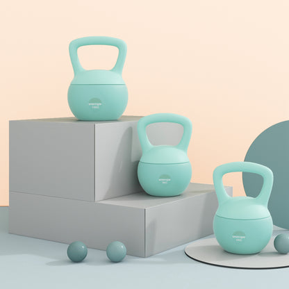 SPORTNOW 6 kg Soft Kettlebell Russian Weight Filled with Metal Sand and Non-Slip Handle for Bodybuilding Training at Home Gym Green