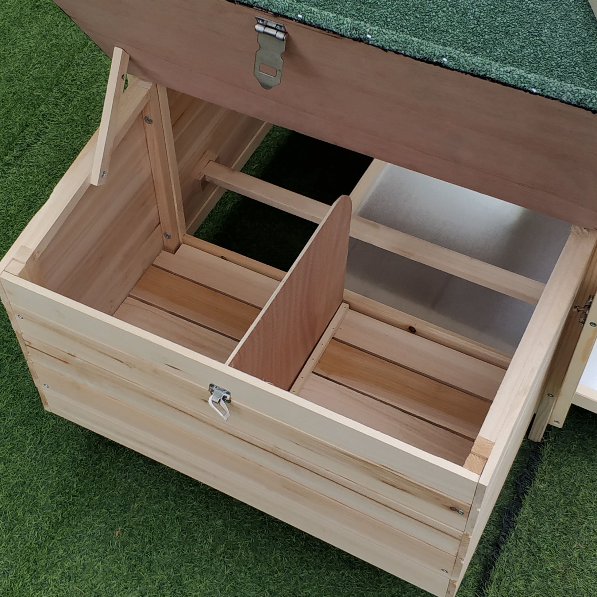 Chicken Coop for Bantam Chickens 196 x 76 x 97 cm Chicken House with Nesting Box, Outdoor Run Perch, Small Animal Hutch made of Wood, Natural