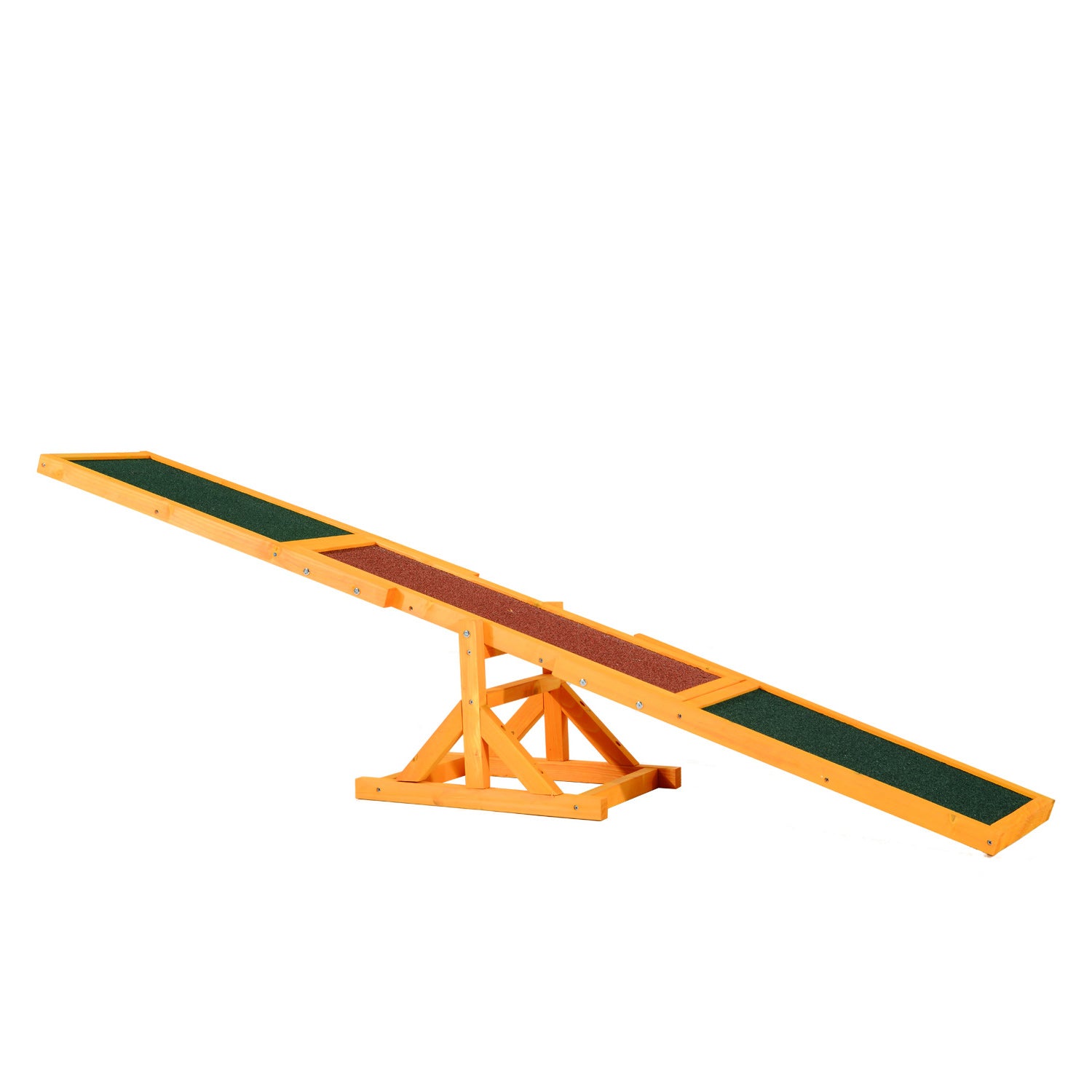 Dog Seesaw, Dog Agility Seesaw made of Wood, Non-Slip Dog Agility Ramp for Dogs under 30 kg, Weatherproof Dog Training Outdoor Dog Sport for Balance, 180 x 30 x 30 cm Natural Wood