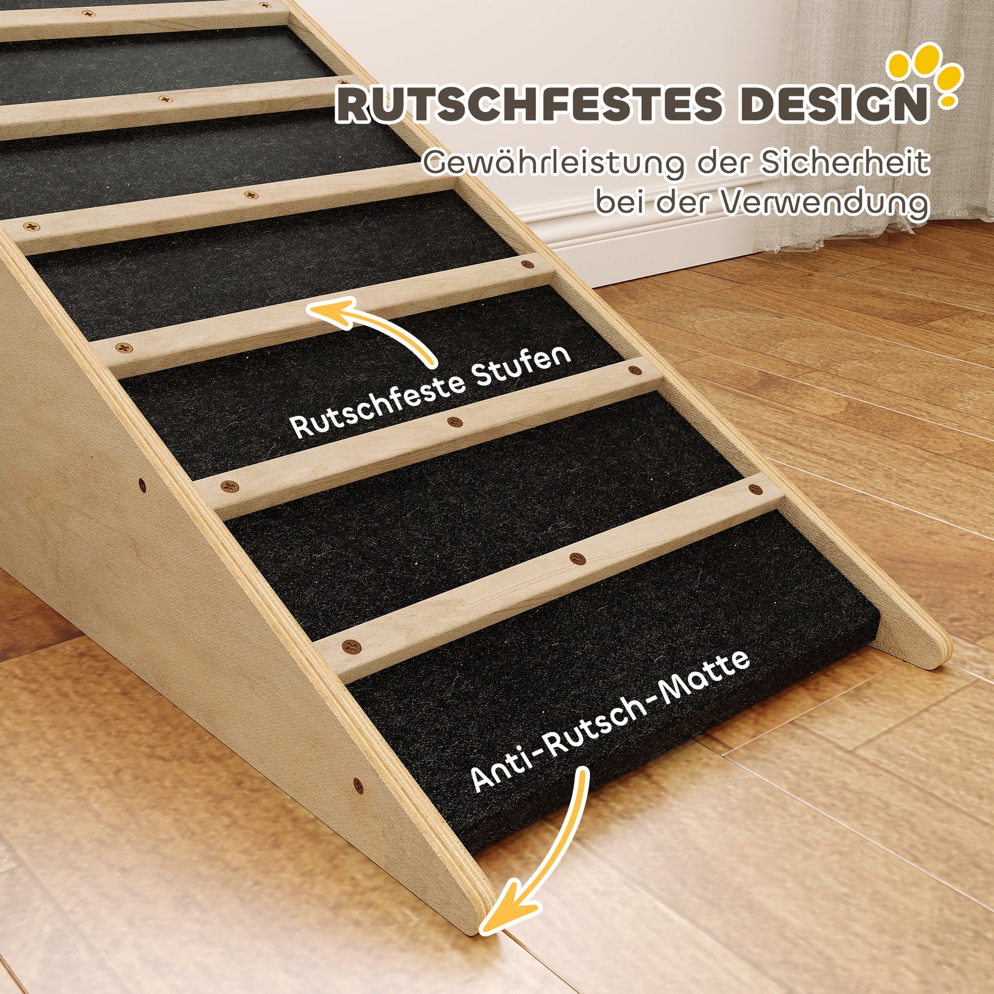 Dog Ramp Pet Ramp, Car Ramp, Non-Slip Dog Entry Aid for Medium Dogs up to 20 kg, 90 x 40 x 45 cm