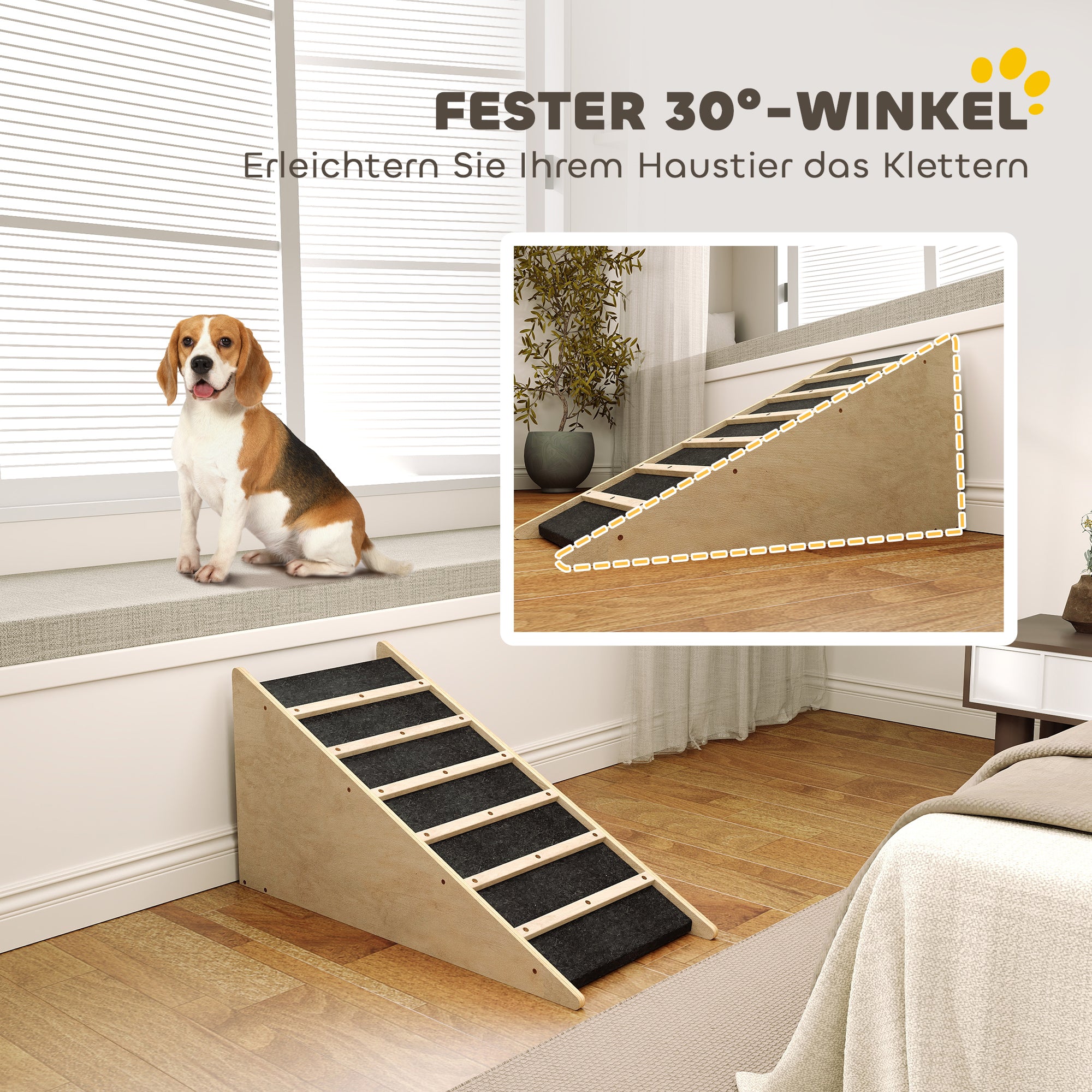 Dog Ramp Pet Ramp, Car Ramp, Non-Slip Dog Entry Aid for Medium Dogs up to 20 kg, 90 x 40 x 45 cm