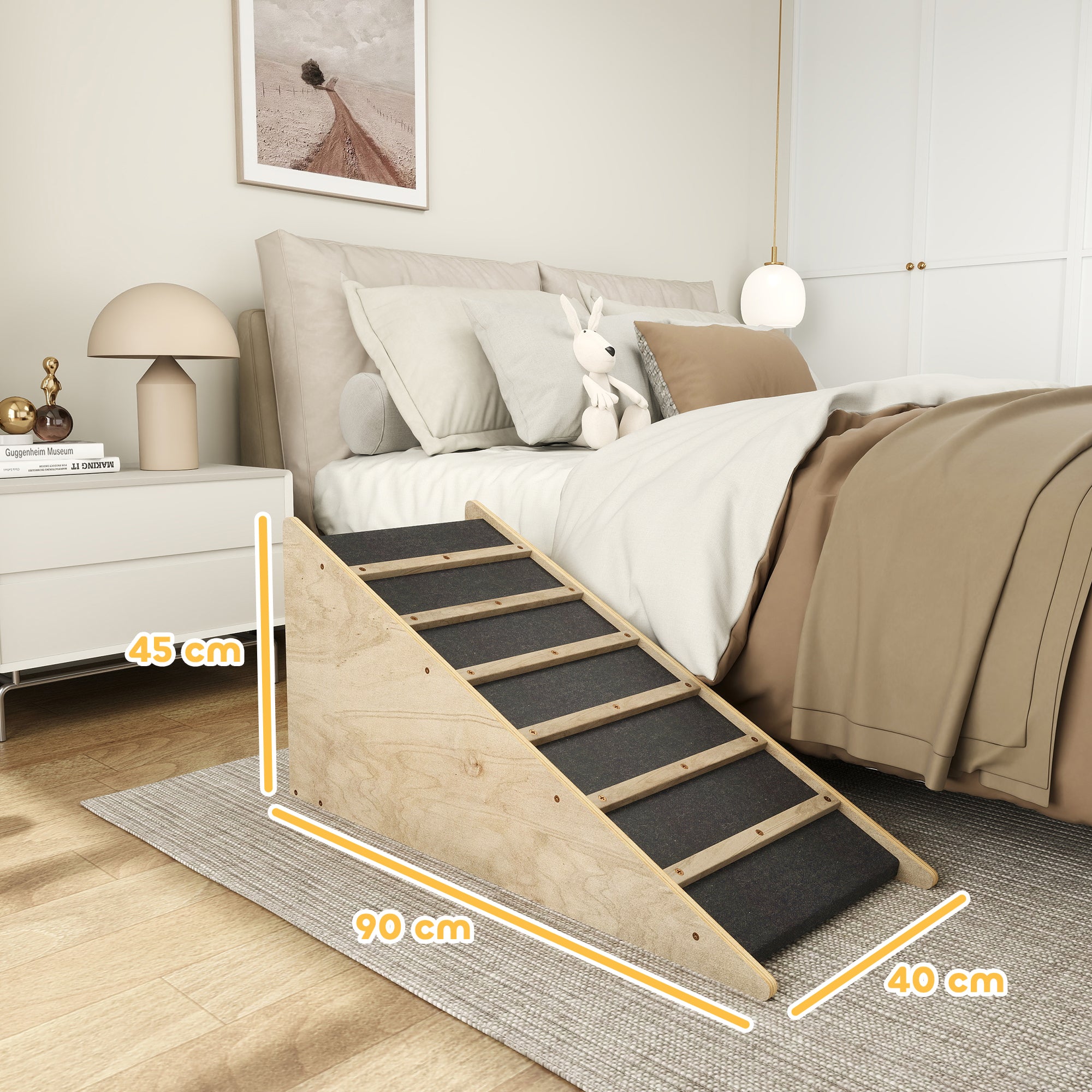 Dog Ramp Pet Ramp, Car Ramp, Non-Slip Dog Entry Aid for Medium Dogs up to 20 kg, 90 x 40 x 45 cm