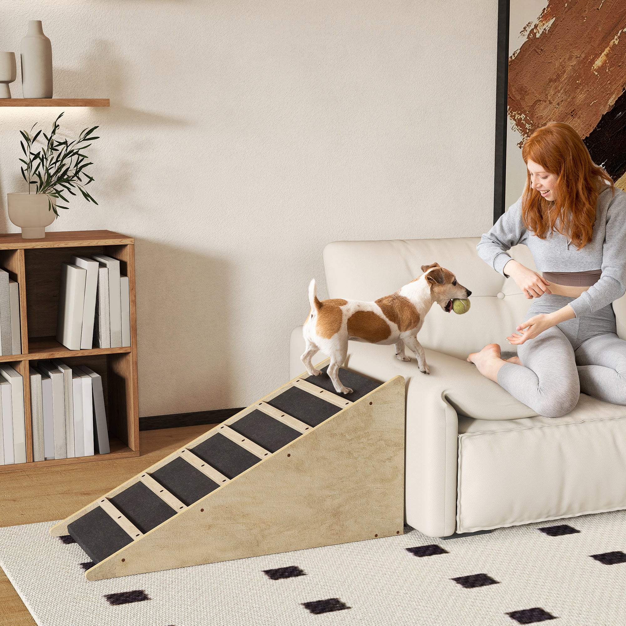 Dog Ramp Pet Ramp, Car Ramp, Non-Slip Dog Entry Aid for Medium Dogs up to 20 kg, 90 x 40 x 45 cm