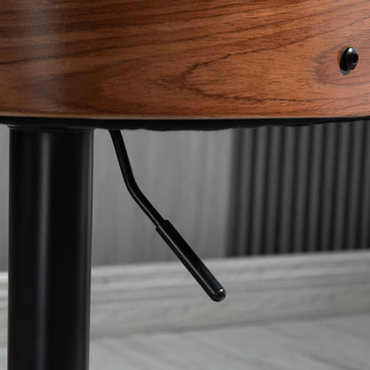 Set of 2 Adjustable Height 360° Swivel Bar Stools, High Bar Chair with Footrest, Upholstered Fabric