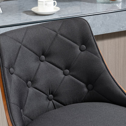 Set of 2 Adjustable Height 360° Swivel Bar Stools, High Bar Chair with Footrest, Upholstered Fabric