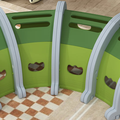 Play Tunnel 194 cm Children's Tunnel made of HDPE Crawl Tunnel in Cartoon Crocodile Crawl Tunnel for Children 3-6 Years, Green