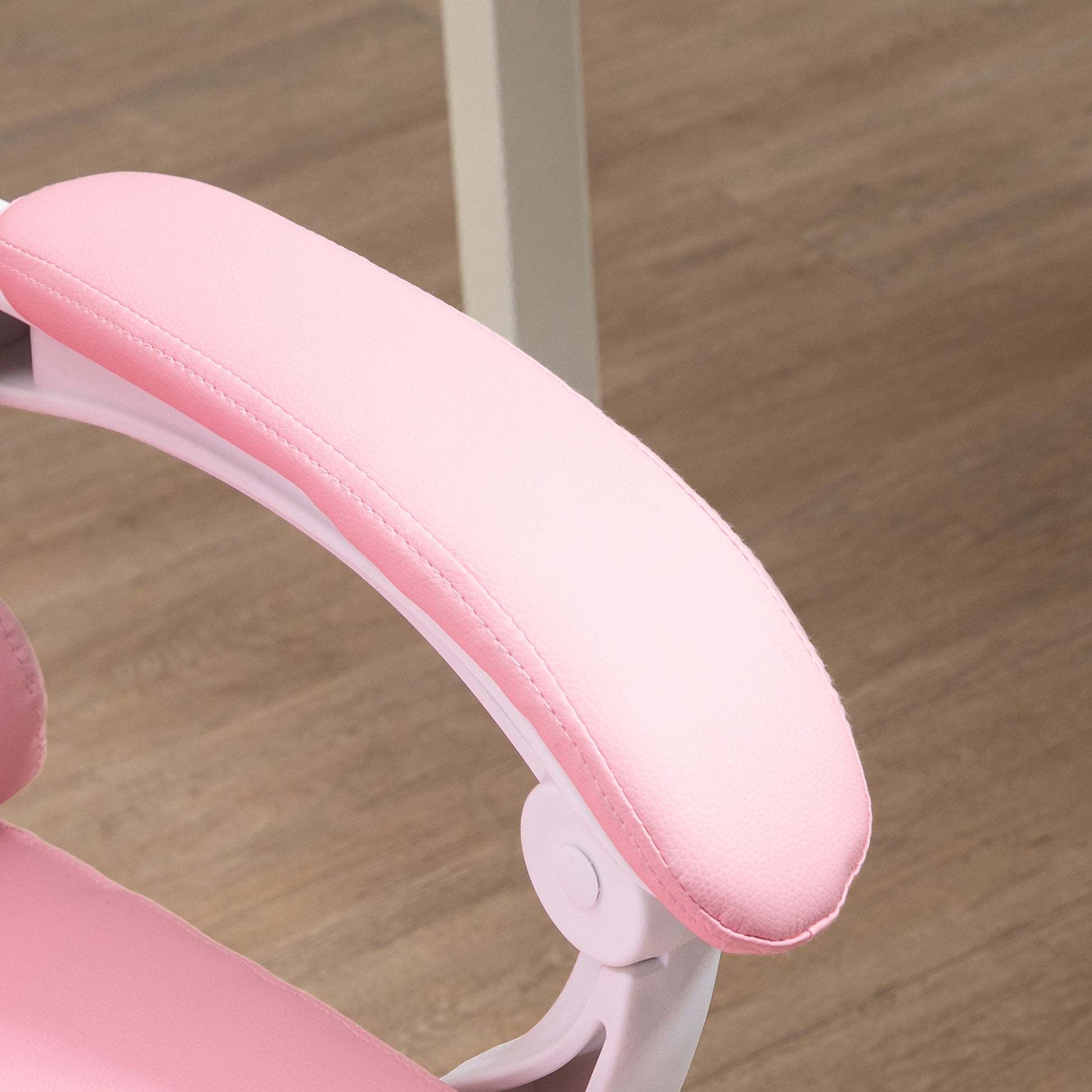 Office Chair Executive Chair with Footrest, Reclining Desk Chair with Wheels, Height Adjustable Swivel Chair, Computer Chair for Office, Faux Leather, Pink