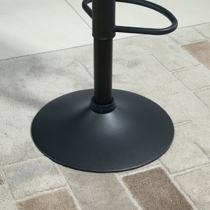 Set of 2 Swivel Bar Stools with Adjustable Height, Velvet Upholstery and Round Base, 51.5x57.5x93-114.5cm, Blue