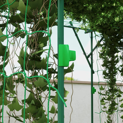 Steel Rust-Free Rose Trellis with Triangular Support Design 223x223x223 cm Rose Arch for Climbing Plants Garden Trellis for Indoor Plants Plant Trellis for Vegetables Flowers Green