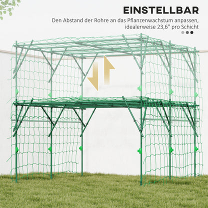 Steel Rust-Free Rose Trellis with Triangular Support Design 223x223x223 cm Rose Arch for Climbing Plants Garden Trellis for Indoor Plants Plant Trellis for Vegetables Flowers Green