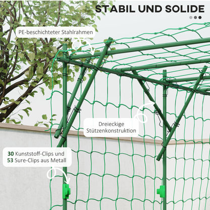Steel Rust-Free Rose Trellis with Triangular Support Design 223x223x223 cm Rose Arch for Climbing Plants Garden Trellis for Indoor Plants Plant Trellis for Vegetables Flowers Green