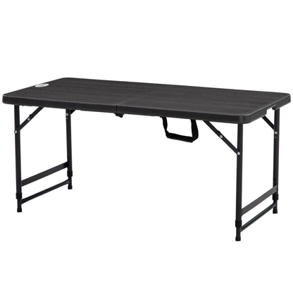 Folding Outdoor Table Plastic 118 x 60 x 74 cm Weatherproof Folding Table, Non-Slip Buffet Table Camping Table Balcony Table Patio Table Outdoor Dining Table for Garden, Patio, Balcony Black