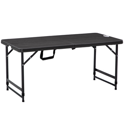 Folding Outdoor Table Plastic 118 x 60 x 74 cm Weatherproof Folding Table, Non-Slip Buffet Table Camping Table Balcony Table Patio Table Outdoor Dining Table for Garden, Patio, Balcony Black