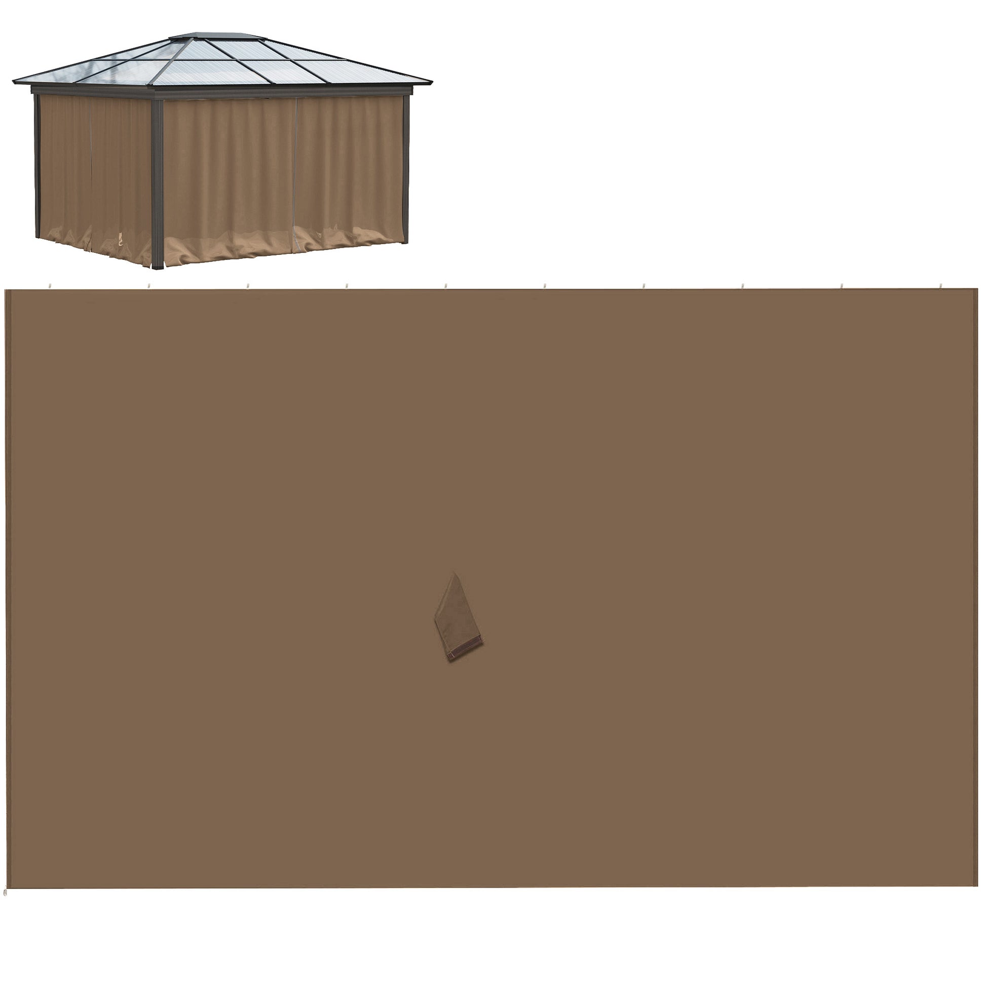4 Side Walls for Gazebo 3x2 m Gazebo Sides with Hooks Curtain without Windows Garden Gazebo Side Replacement Outdoor Party Brown