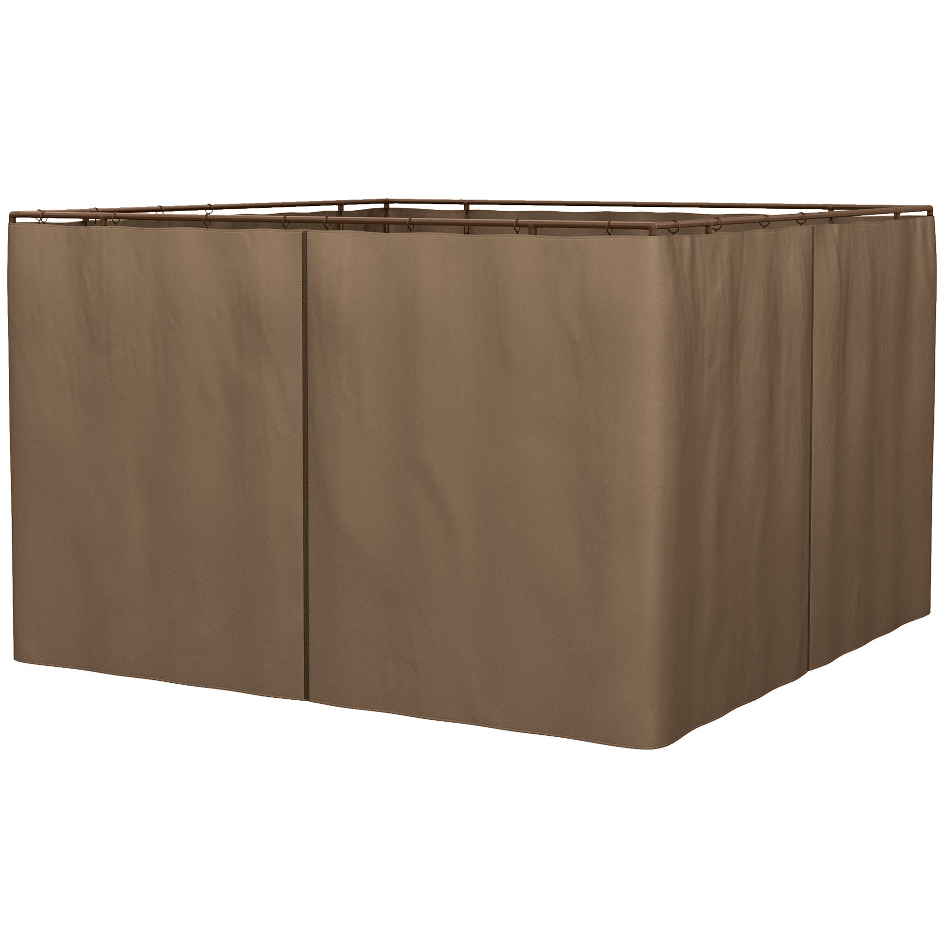 4 Side Walls for Gazebo 3x2 m Gazebo Sides with Hooks Curtain without Windows Garden Gazebo Side Replacement Outdoor Party Brown