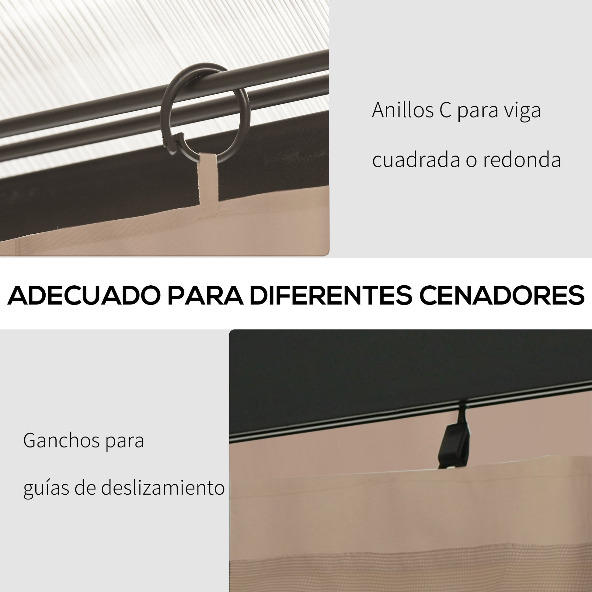 4 Side Walls for Gazebo 3x2 m Gazebo Sides with Hooks Curtain without Windows Garden Gazebo Side Replacement Outdoor Party Brown