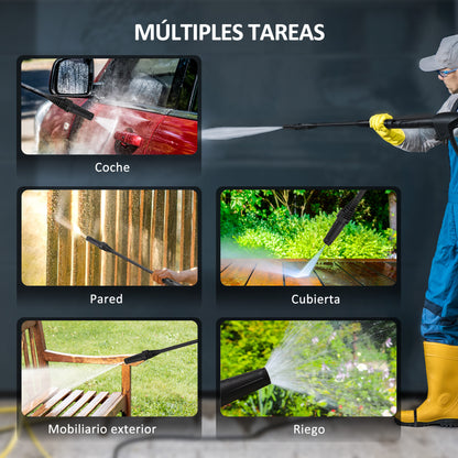 High Pressure Washer 1800W Flow Rate 510 L/h with Aluminum Pump Automatic Stop Pressure of 150 Bar 6m Hose Includes Soap Bottle Brush Nozzle Green and Black