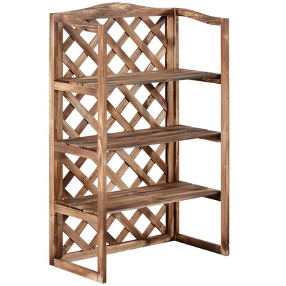 Flower Stand Flower Rack Plant Stand Flower Bench 3 Tiers Pine Wood (Model8)