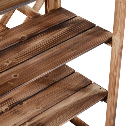 Flower Stand Flower Rack Plant Stand Flower Bench 3 Tiers Pine Wood (Model8)