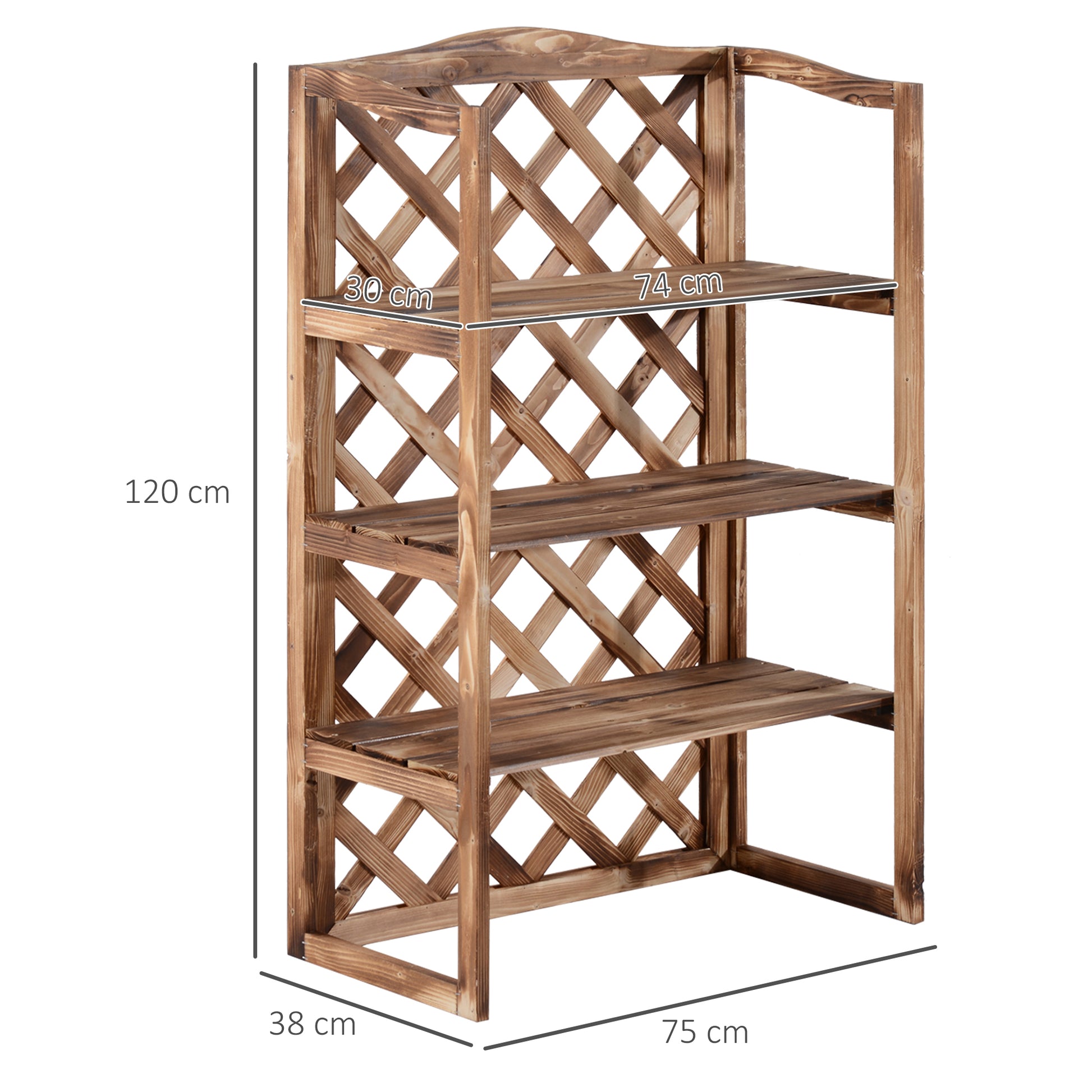 Flower Stand Flower Rack Plant Stand Flower Bench 3 Tiers Pine Wood (Model8)