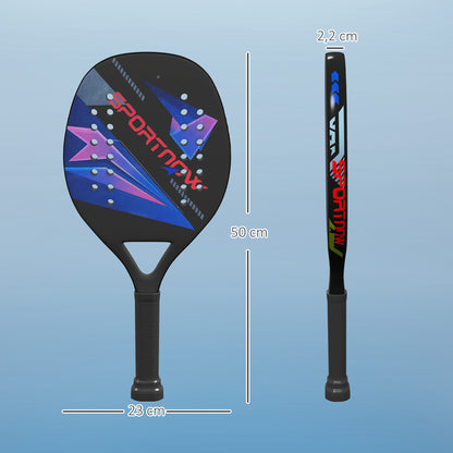 SPORTNOW Beach Tennis Paddle Set with 2 Paddles 2 Balls Lightweight Sturdy Beach Paddles with Bag Non-Slip Grip Paddle for Garden Sea Beach Outdoor Beach Game for Adults 28 x 23 cm