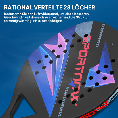 SPORTNOW Beach Tennis Paddle Set with 2 Paddles 2 Balls Lightweight Sturdy Beach Paddles with Bag Non-Slip Grip Paddle for Garden Sea Beach Outdoor Beach Game for Adults 28 x 23 cm