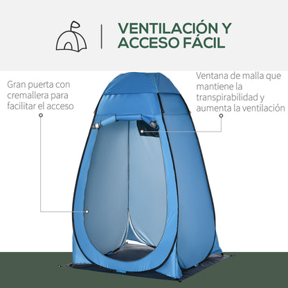 Instant Pop-Up Shower Tent Privacy Tent Portable with 1 Hook Pocket Carrying Bag and UV 20+ for Bathroom Changing Room Toilet 126x124x189 cm Blue