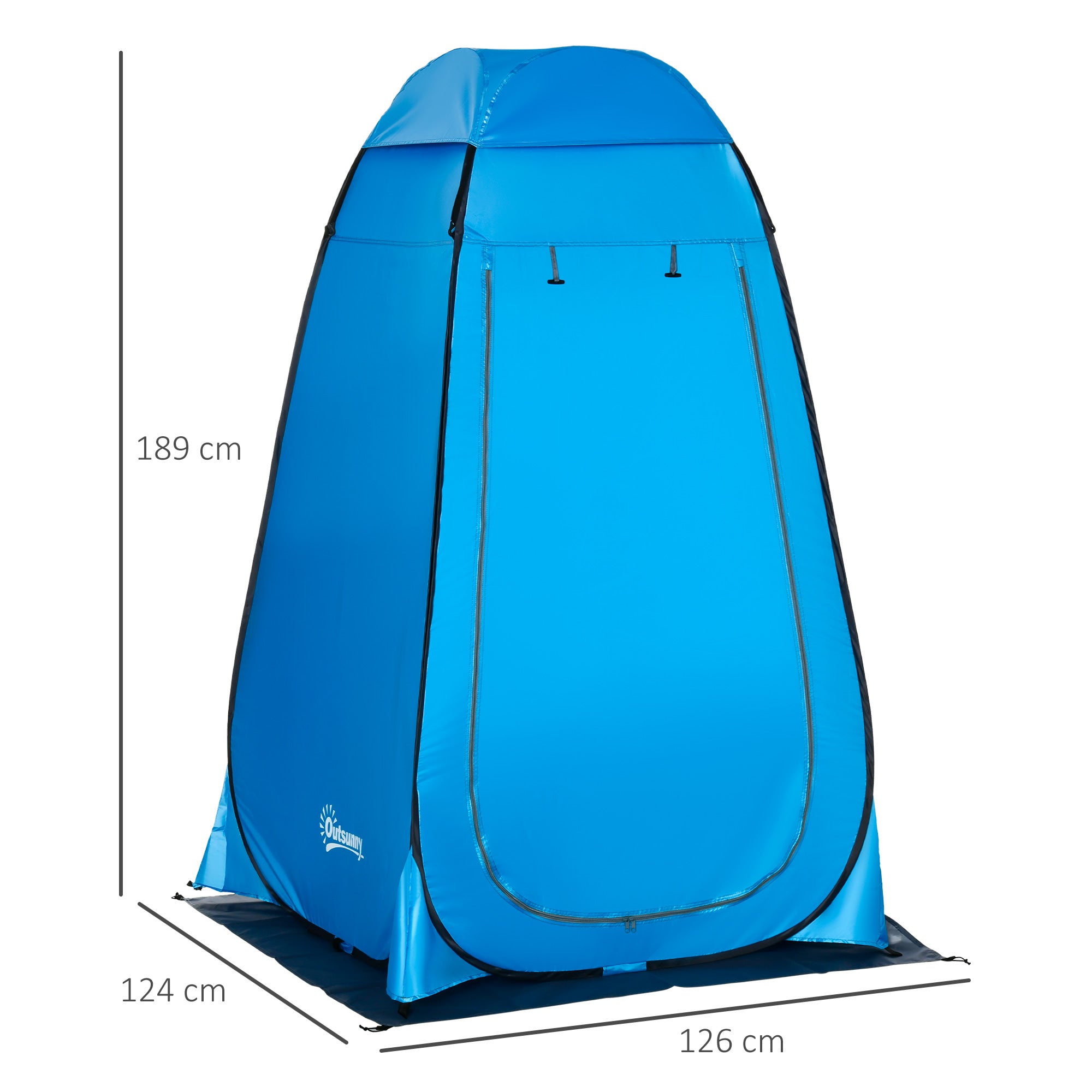 Instant Pop-Up Shower Tent Privacy Tent Portable with 1 Hook Pocket Carrying Bag and UV 20+ for Bathroom Changing Room Toilet 126x124x189 cm Blue