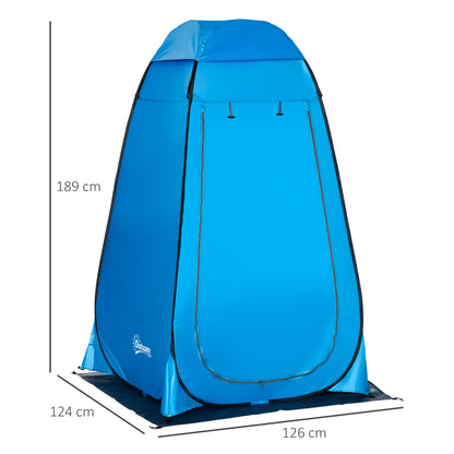 Instant Pop-Up Shower Tent Privacy Tent Portable with 1 Hook Pocket Carrying Bag and UV 20+ for Bathroom Changing Room Toilet 126x124x189 cm Blue