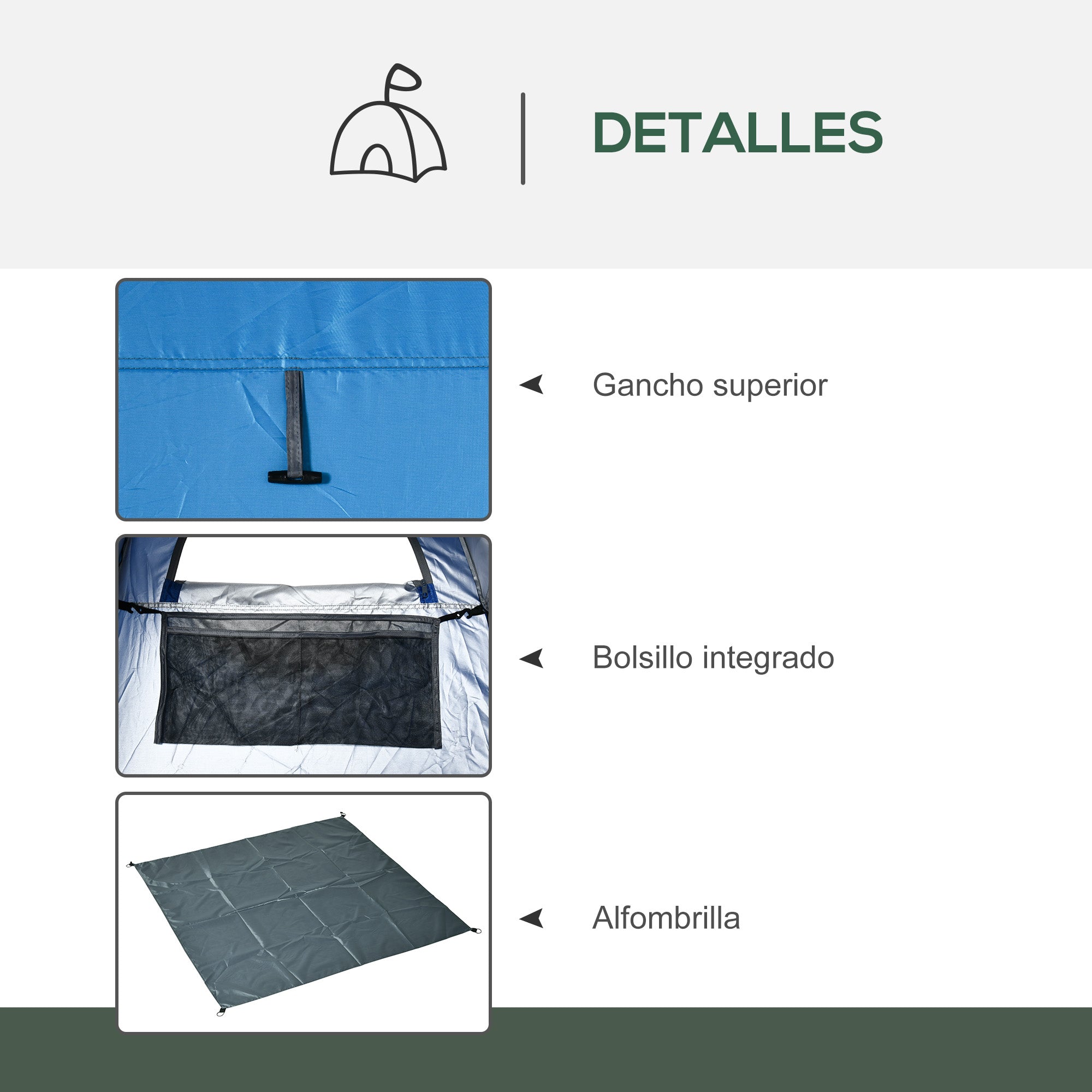 Instant Pop-Up Shower Tent Privacy Tent Portable with 1 Hook Pocket Carrying Bag and UV 20+ for Bathroom Changing Room Toilet 126x124x189 cm Blue