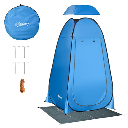Instant Pop-Up Shower Tent Privacy Tent Portable with 1 Hook Pocket Carrying Bag and UV 20+ for Bathroom Changing Room Toilet 126x124x189 cm Blue