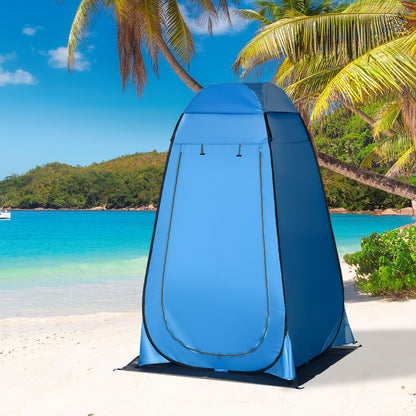 Instant Pop-Up Shower Tent Privacy Tent Portable with 1 Hook Pocket Carrying Bag and UV 20+ for Bathroom Changing Room Toilet 126x124x189 cm Blue