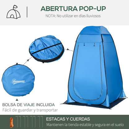 Instant Pop-Up Shower Tent Privacy Tent Portable with 1 Hook Pocket Carrying Bag and UV 20+ for Bathroom Changing Room Toilet 126x124x189 cm Blue