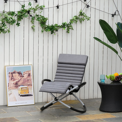 Swing Chair Ergonomic 2-In-1 Rocking Chair Garden Chair Rocking Sun Lounger Metal Texteline Spherical Dark Gray 145 x 74 x 86 cm