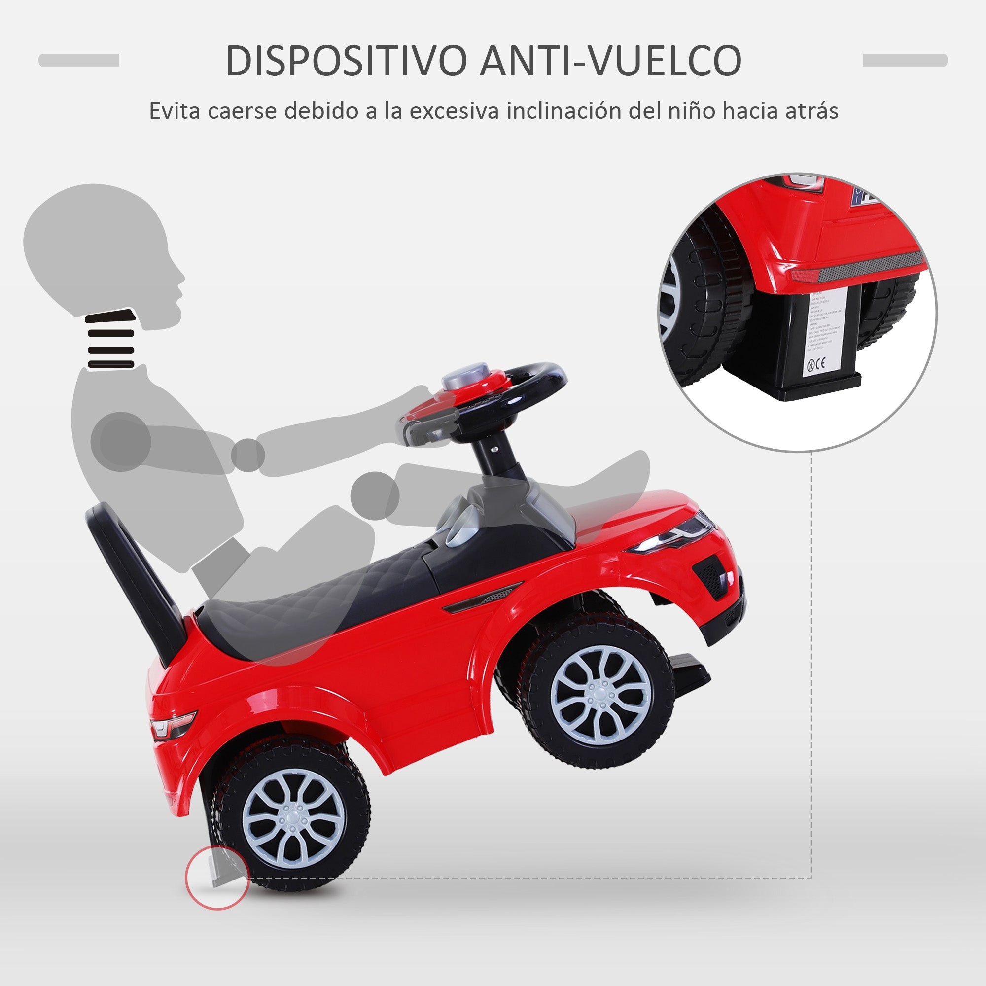Quad Ride-On Toy Car for Baby, No Pedal Children's Car Walker Racing Style with Speaker 62x28x41.5cm