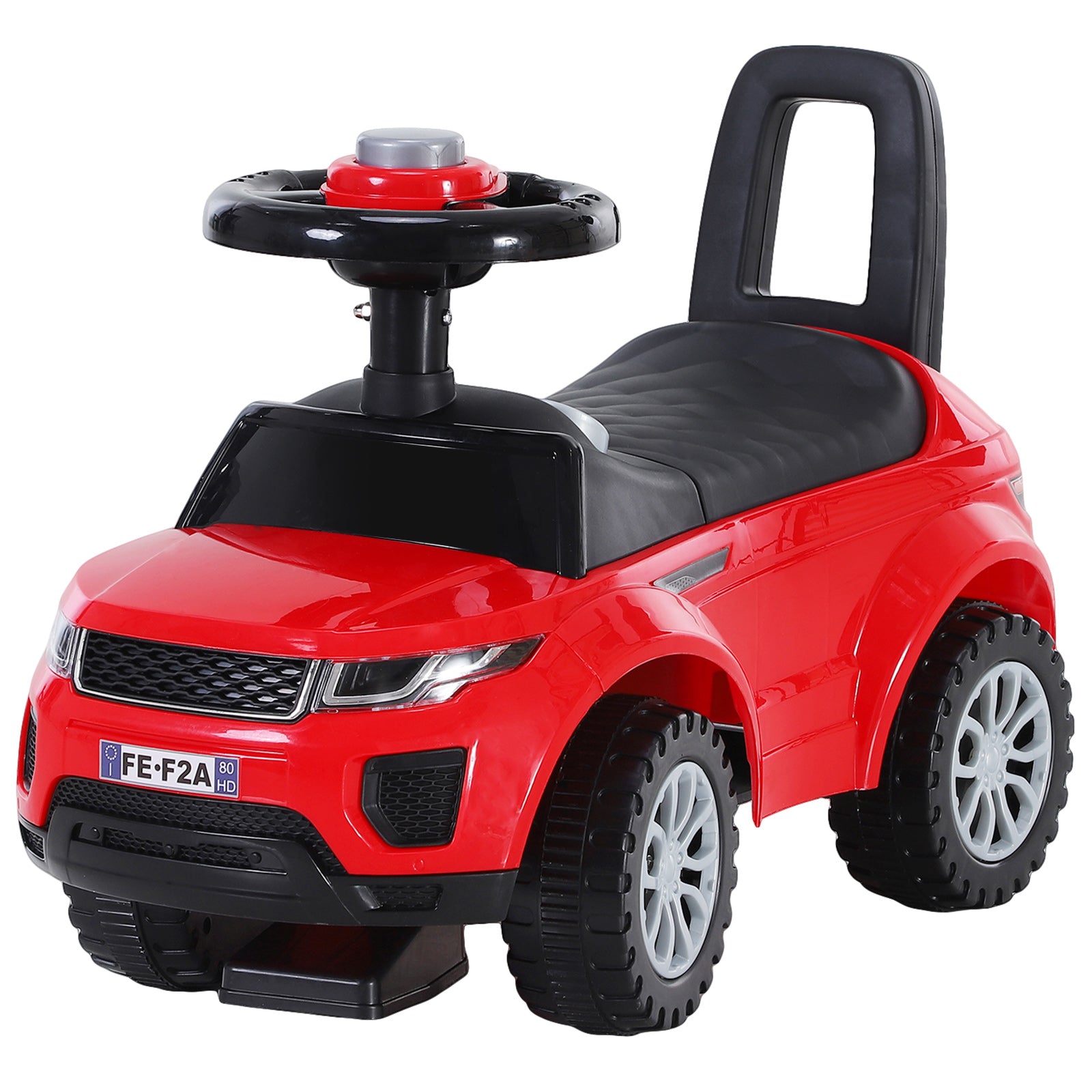 Quad Ride-On Toy Car for Baby, No Pedal Children's Car Walker Racing Style with Speaker 62x28x41.5cm