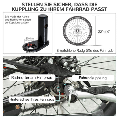 Dog Trailer Bicycle Trailer Pet Transporter Dog Bicycle Trailer White+Black 130 x 73 x 90 cm