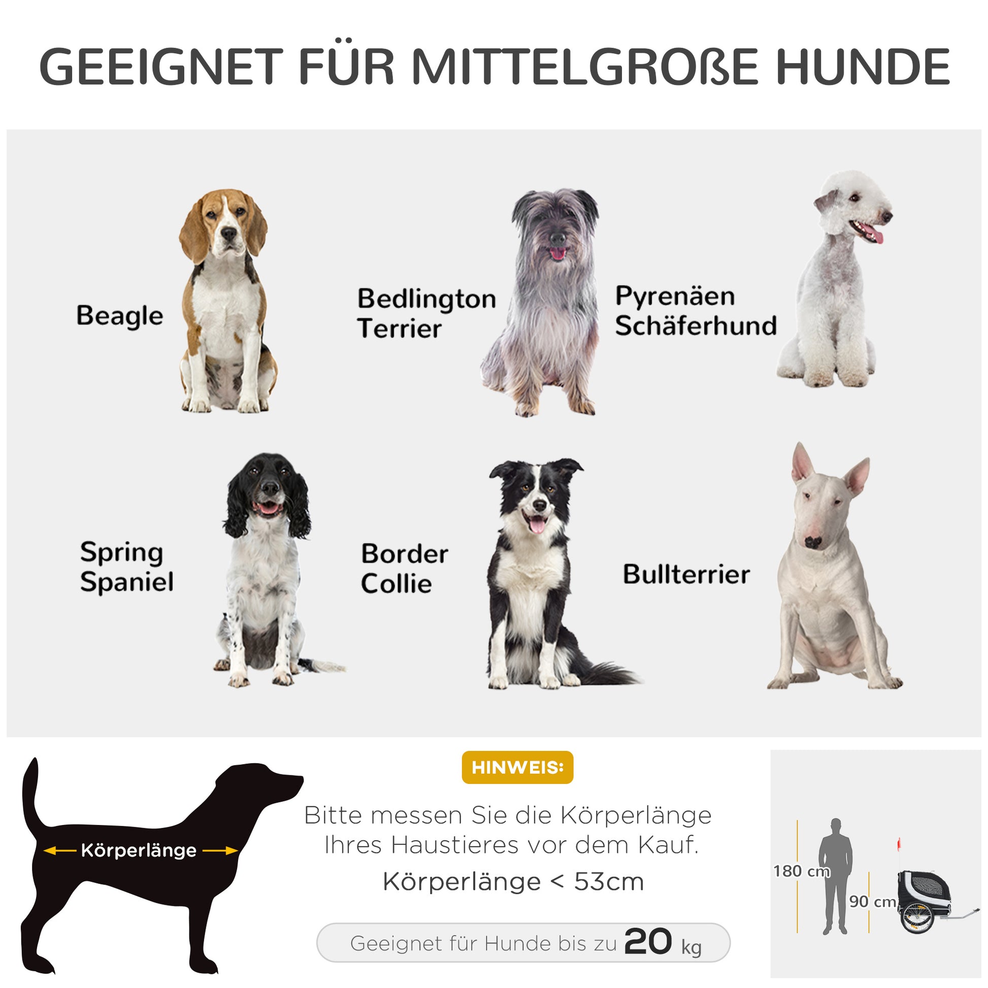 Dog Trailer Bicycle Trailer Pet Transporter Dog Bicycle Trailer White+Black 130 x 73 x 90 cm