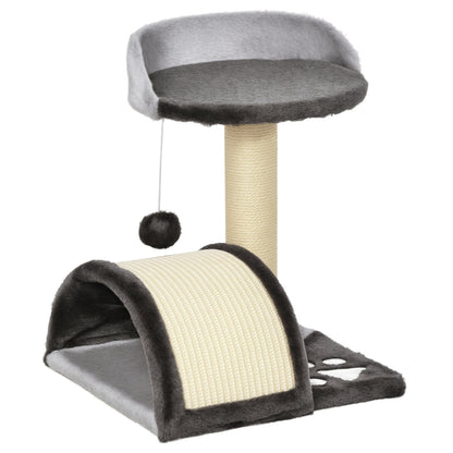 Cat Tree Scratching Post with Play Balls Cat Scratching Tree Sisal Rope Scratching Posts in Gray 35.5 x 37 x 46 cm