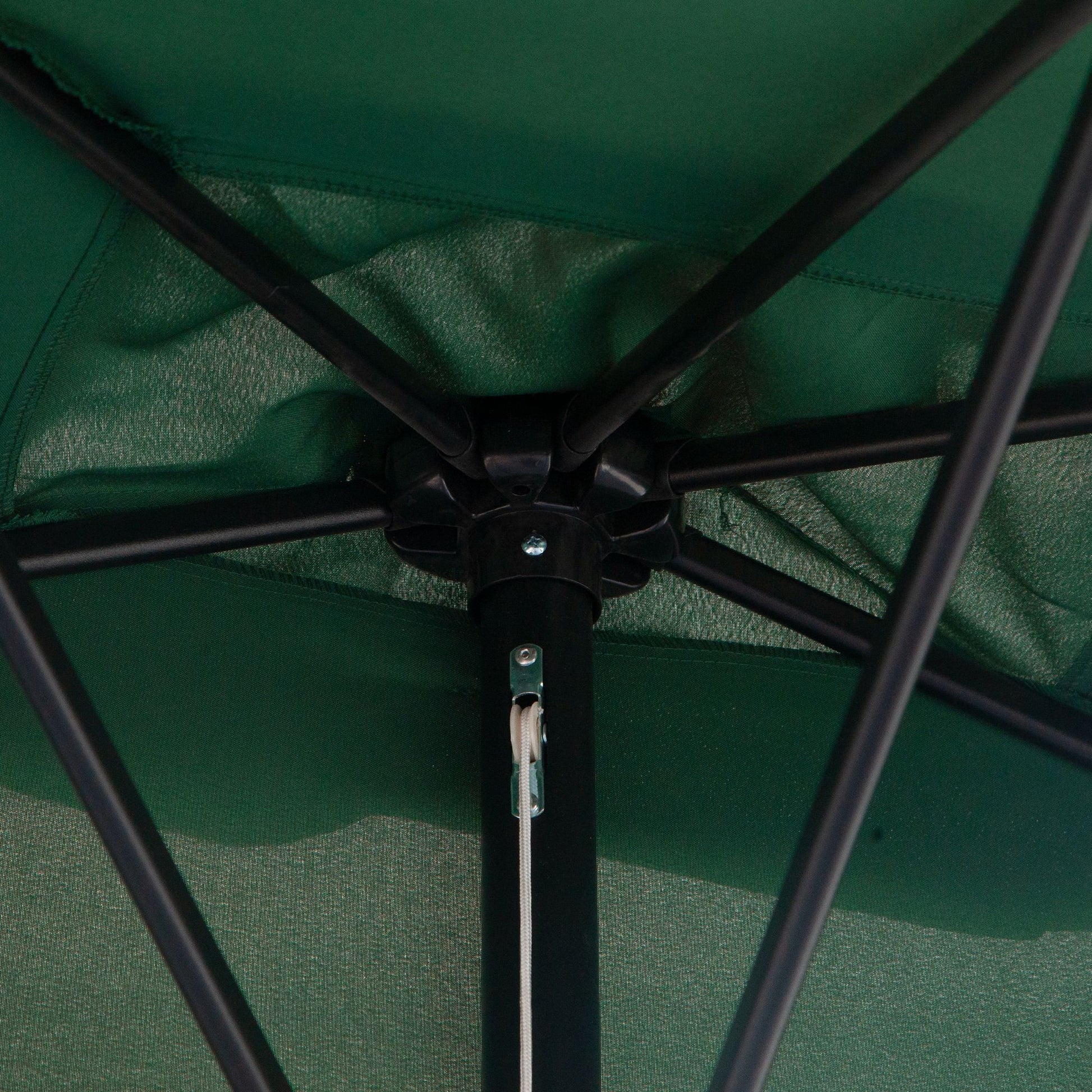 Rectangular Umbrella 230x130x245 cm Wall Parasol Half Umbrella with Crank UV 30+ Protection Waterproof Umbrella for Balcony Terrace Garden Green
