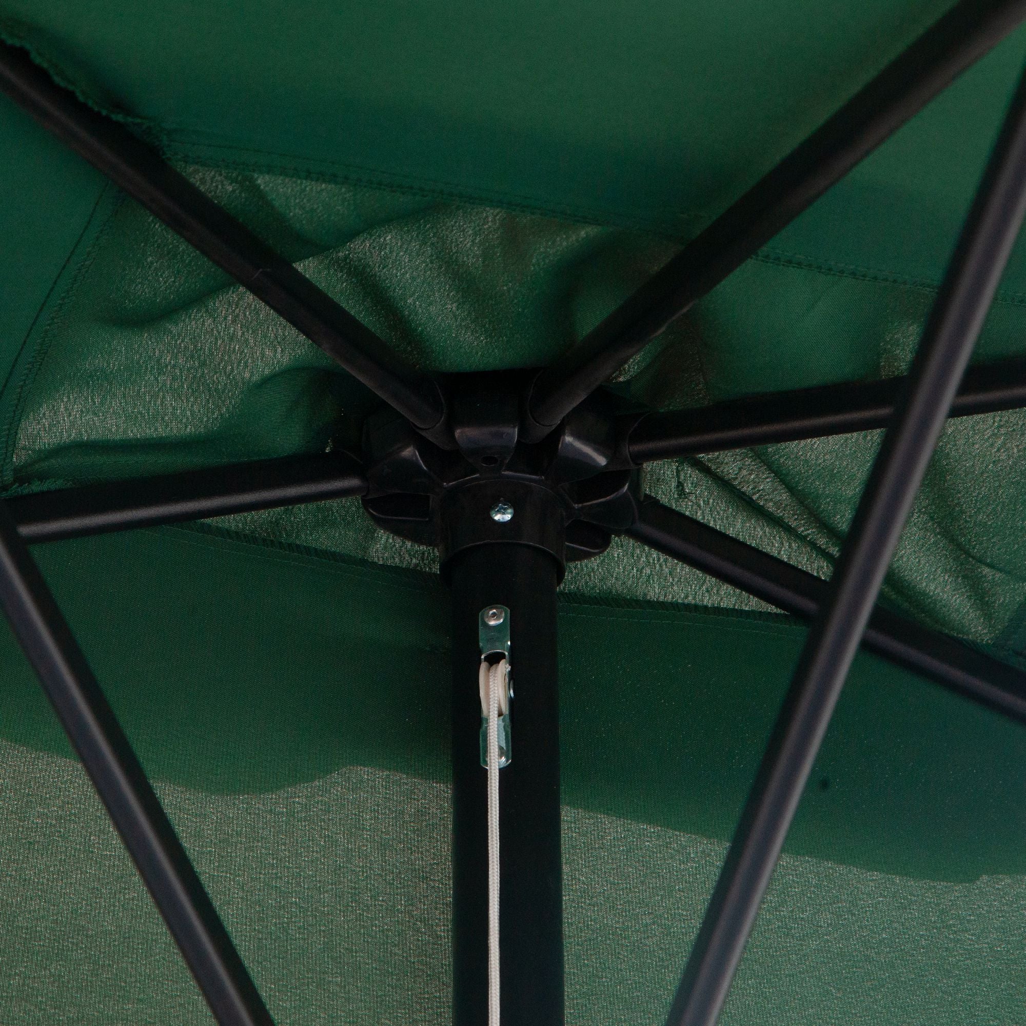 Rectangular Umbrella 230x130x245 cm Wall Parasol Half Umbrella with Crank UV 30+ Protection Waterproof Umbrella for Balcony Terrace Garden Green