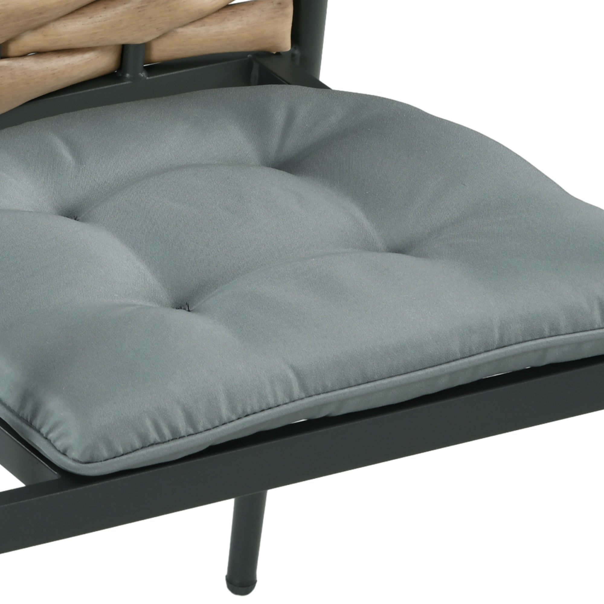 Set of 4 Padded Garden Chair Cushions Outdoor Chair Cushions Seat Padding 4 cm Polyester Fabric 43L x 41W cm Gray