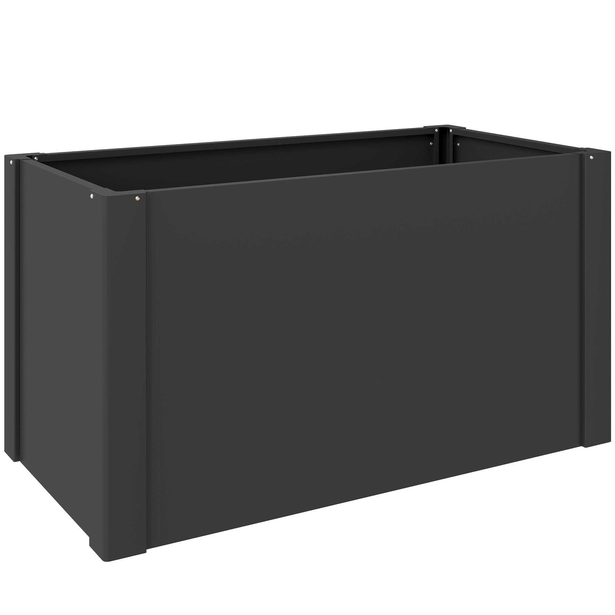 Galvanized Steel Raised Garden Bed 40.2" x 20.5" x 21.7" with Gloves — Open-Bottom, Weatherproof Planter for Garden & Balcony, Black