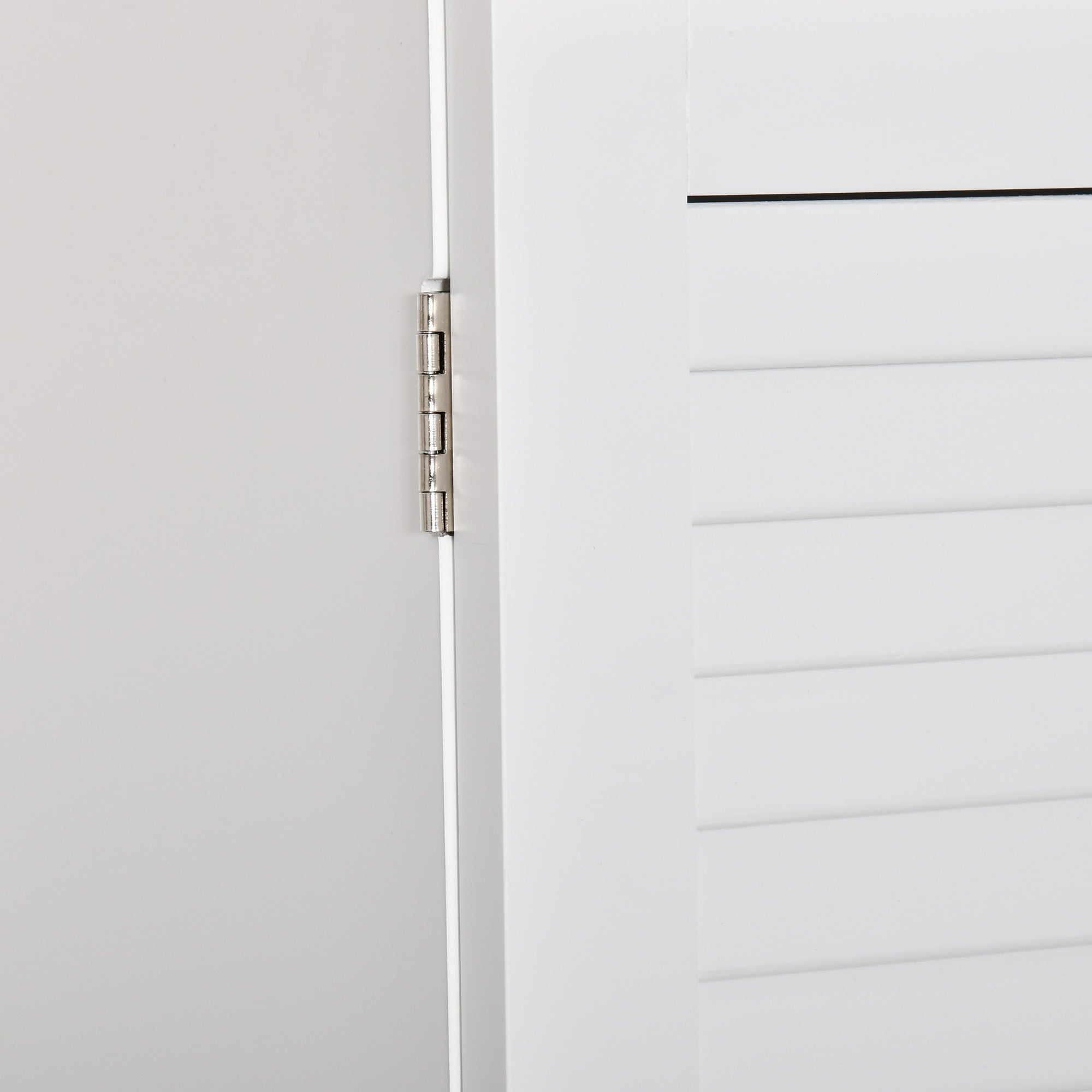White Wall Bathroom Cabinet with 2 Shutter Doors, Interior Shelf, and Towel Bar Modern Suspended Auxiliary Furniture Multi-Purpose for Kitchen 60x23x60 cm