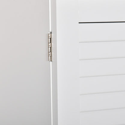 White Wall Bathroom Cabinet with 2 Shutter Doors, Interior Shelf, and Towel Bar Modern Suspended Auxiliary Furniture Multi-Purpose for Kitchen 60x23x60 cm