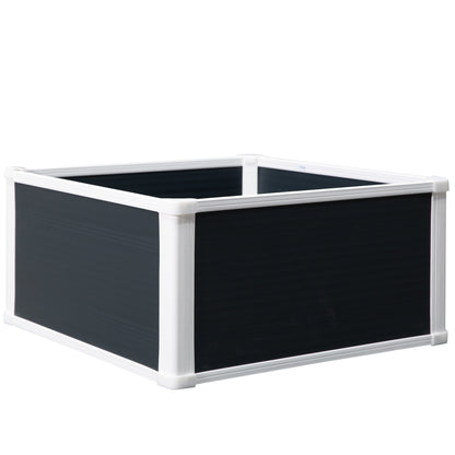 Raised Garden Bed Planter Box with Drainage Function Vegetable Bed for Vegetables, Herbs in Garden, Terrace and Balcony, Plastic, Gray, 60 x 60 x 30 cm