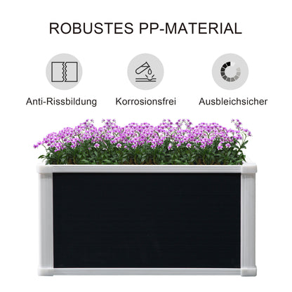 Raised Garden Bed Planter Box with Drainage Function Vegetable Bed for Vegetables, Herbs in Garden, Terrace and Balcony, Plastic, Gray, 60 x 60 x 30 cm
